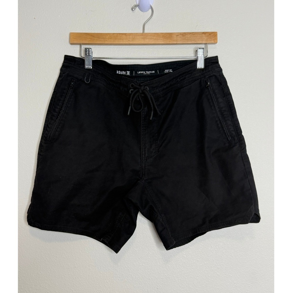 Roark Layover Traveler Shorts Men's 31 Black Drawstring Waist